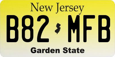 NJ license plate B82MFB