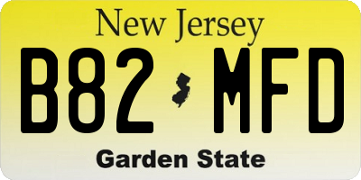 NJ license plate B82MFD