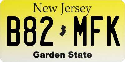 NJ license plate B82MFK