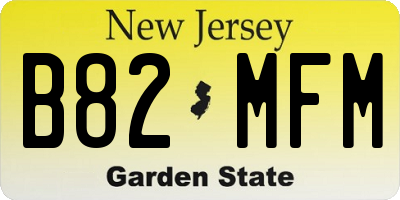 NJ license plate B82MFM