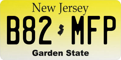 NJ license plate B82MFP