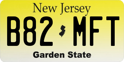 NJ license plate B82MFT