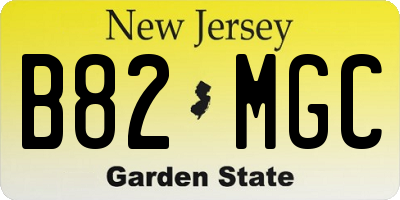 NJ license plate B82MGC