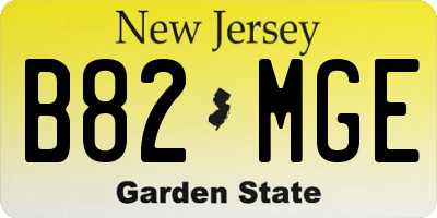 NJ license plate B82MGE
