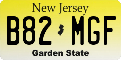 NJ license plate B82MGF