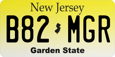 NJ license plate B82MGR