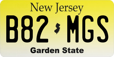 NJ license plate B82MGS