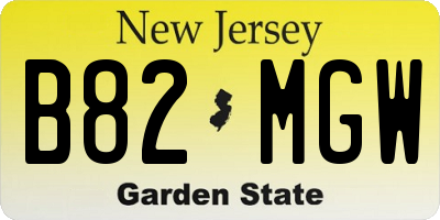NJ license plate B82MGW