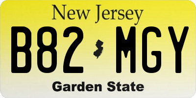 NJ license plate B82MGY