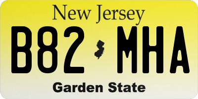 NJ license plate B82MHA