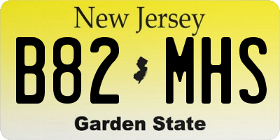 NJ license plate B82MHS