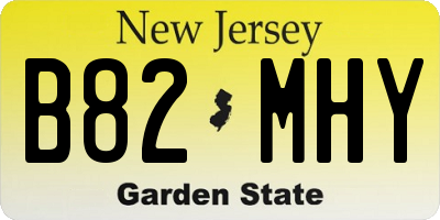 NJ license plate B82MHY