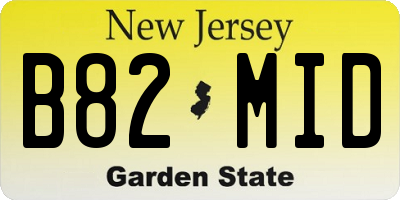 NJ license plate B82MID