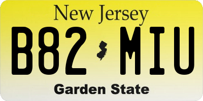 NJ license plate B82MIU