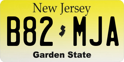 NJ license plate B82MJA