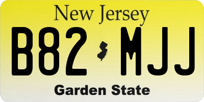 NJ license plate B82MJJ