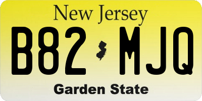 NJ license plate B82MJQ