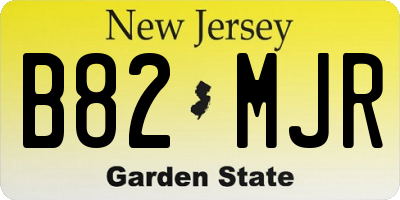 NJ license plate B82MJR