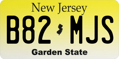 NJ license plate B82MJS