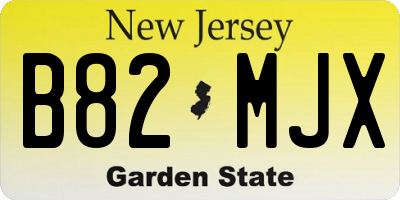 NJ license plate B82MJX