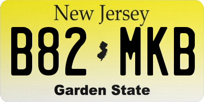 NJ license plate B82MKB
