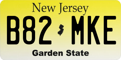 NJ license plate B82MKE