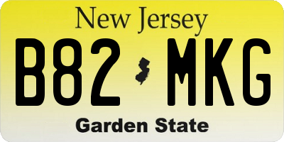 NJ license plate B82MKG