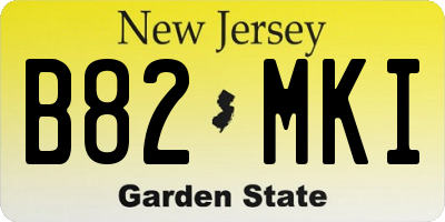 NJ license plate B82MKI