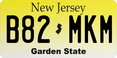 NJ license plate B82MKM