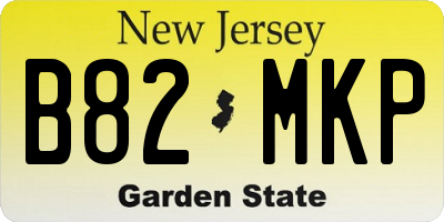 NJ license plate B82MKP