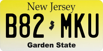 NJ license plate B82MKU