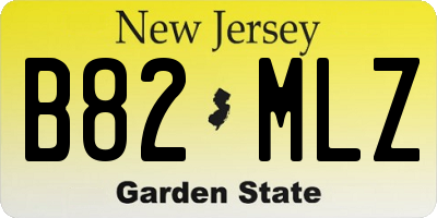 NJ license plate B82MLZ