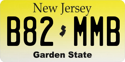 NJ license plate B82MMB