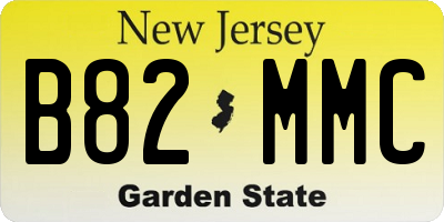 NJ license plate B82MMC