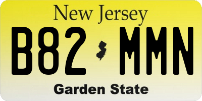 NJ license plate B82MMN