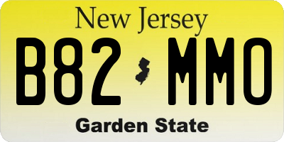 NJ license plate B82MMO