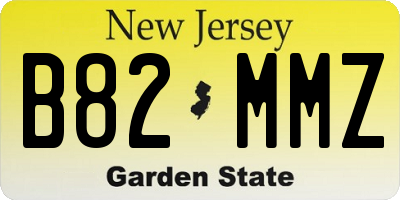 NJ license plate B82MMZ
