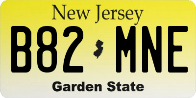 NJ license plate B82MNE