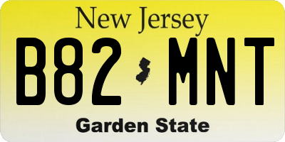 NJ license plate B82MNT