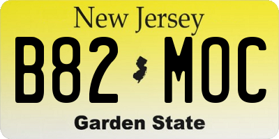 NJ license plate B82MOC