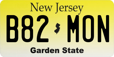 NJ license plate B82MON