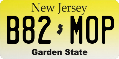 NJ license plate B82MOP