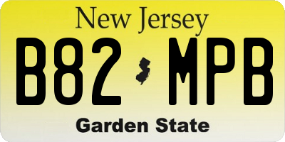 NJ license plate B82MPB