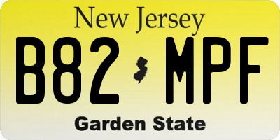 NJ license plate B82MPF