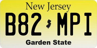 NJ license plate B82MPI