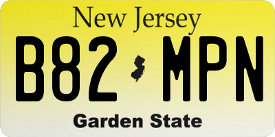NJ license plate B82MPN