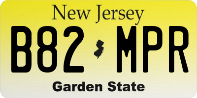 NJ license plate B82MPR