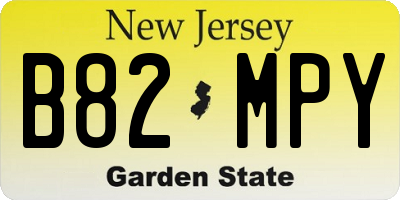 NJ license plate B82MPY