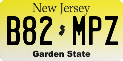 NJ license plate B82MPZ