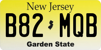 NJ license plate B82MQB